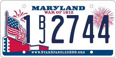 MD license plate 1BJ2744