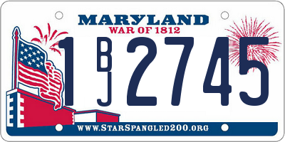 MD license plate 1BJ2745