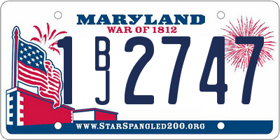 MD license plate 1BJ2747