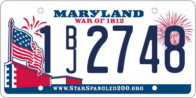 MD license plate 1BJ2748