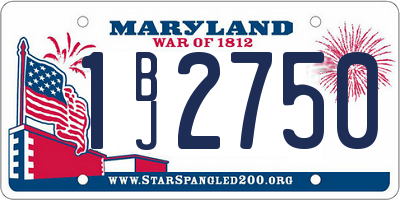 MD license plate 1BJ2750