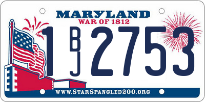 MD license plate 1BJ2753
