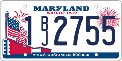 MD license plate 1BJ2755