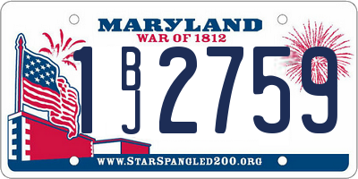 MD license plate 1BJ2759