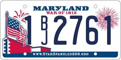 MD license plate 1BJ2761