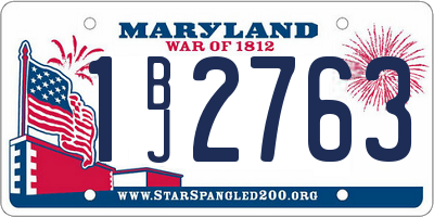 MD license plate 1BJ2763