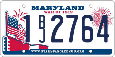 MD license plate 1BJ2764