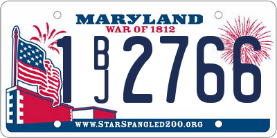MD license plate 1BJ2766