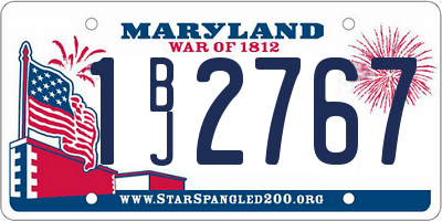 MD license plate 1BJ2767
