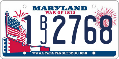 MD license plate 1BJ2768