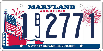 MD license plate 1BJ2771