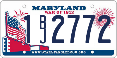 MD license plate 1BJ2772