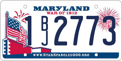 MD license plate 1BJ2773
