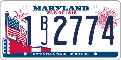 MD license plate 1BJ2774