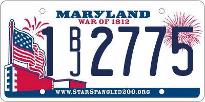 MD license plate 1BJ2775