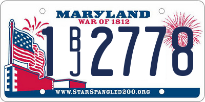 MD license plate 1BJ2778