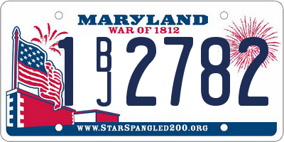 MD license plate 1BJ2782