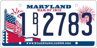MD license plate 1BJ2783