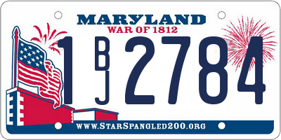 MD license plate 1BJ2784