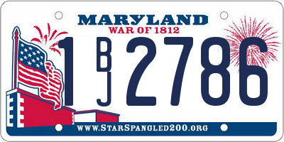 MD license plate 1BJ2786