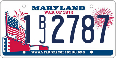 MD license plate 1BJ2787