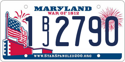 MD license plate 1BJ2790