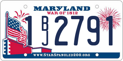 MD license plate 1BJ2791