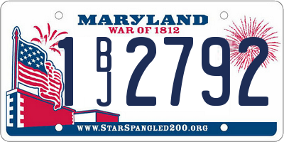 MD license plate 1BJ2792