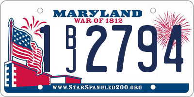 MD license plate 1BJ2794