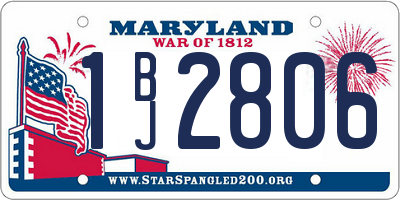 MD license plate 1BJ2806