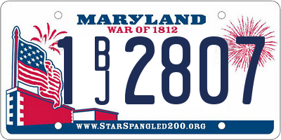 MD license plate 1BJ2807