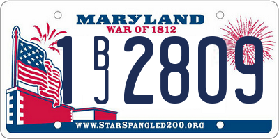 MD license plate 1BJ2809