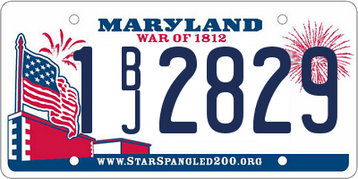MD license plate 1BJ2829