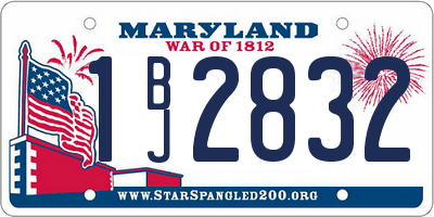 MD license plate 1BJ2832