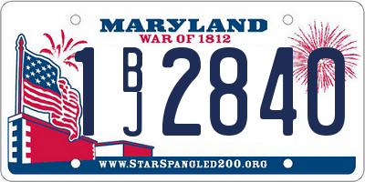 MD license plate 1BJ2840