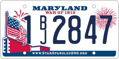 MD license plate 1BJ2847