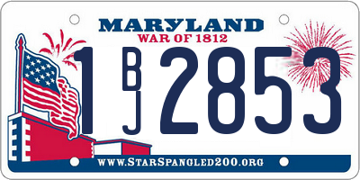 MD license plate 1BJ2853