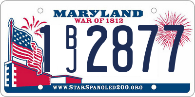MD license plate 1BJ2877