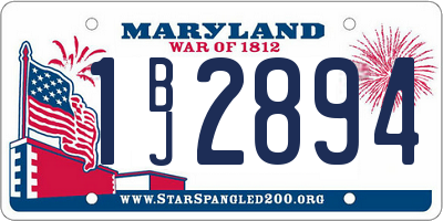 MD license plate 1BJ2894