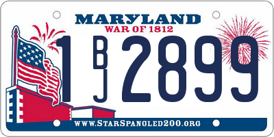 MD license plate 1BJ2899