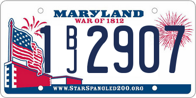 MD license plate 1BJ2907