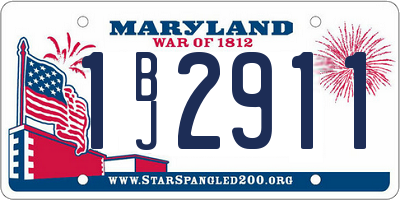 MD license plate 1BJ2911