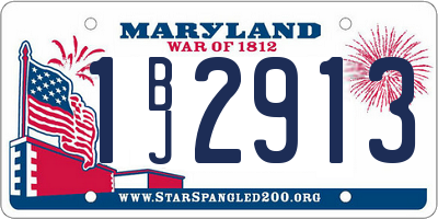MD license plate 1BJ2913