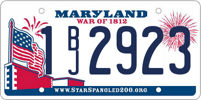 MD license plate 1BJ2923