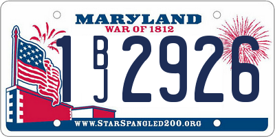 MD license plate 1BJ2926