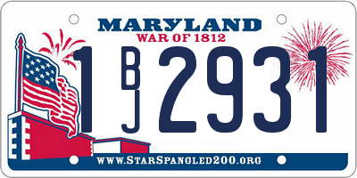 MD license plate 1BJ2931