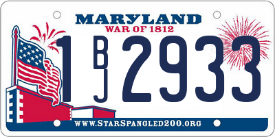 MD license plate 1BJ2933