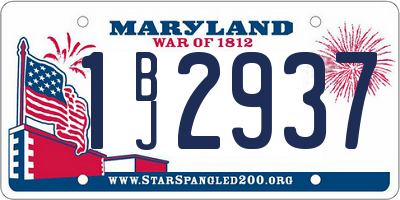 MD license plate 1BJ2937