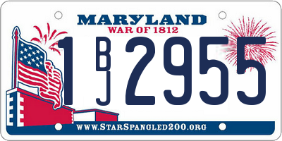 MD license plate 1BJ2955