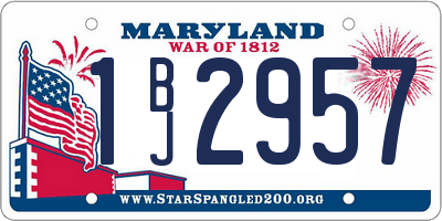 MD license plate 1BJ2957